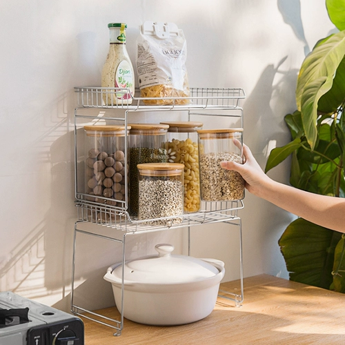 Кухня из нержавеющей стали кухня для двух слоев хранения может быть наложена в приправа японской стиль