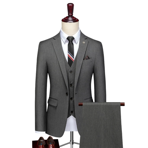 Костюм, мужской пиджак классического кроя, свадебное платье, форма, комплект, изысканный стиль, в корейском стиле