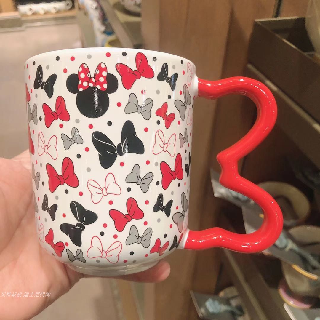 Minnie Bow & 427MlShanghai Disney Purchasing agent Mickey Minnie Aisha Vigny Donald Duck Steve lovers ceramics Mug Water cup