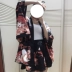 Nhật bản mềm cô gái gió painting shadow dễ thương dễ thương little fox cổ tích in Nhật Bản kimono lông dệt áo khoác fox in váy Áo khoác ngắn