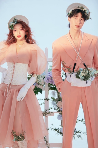 Свежее оранжевое кружевное свадебное платье для принцессы для влюбленных подходит для фотосессий, одежда