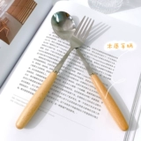 Японская посуда, креативная ложка, вилка для фруктов, десертные палочки для еды для домашнего использования из нержавеющей стали, простой и элегантный дизайн