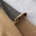 Áo len nữ mùa thu tương phản tay áo cổ chữ V đan áo len nữ Áo khoác ngắn nữ Trái tim xù lông đan