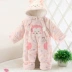 Baby jumpsuit mùa đông dày nam và nữ Baby outing quần áo romper sơ sinh quần áo bé cotton quần áo túi quần dày