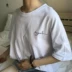 Hàn quốc ulzzang phong cách Harajuku bf mùa hè Hàn Quốc phiên bản của lỏng hoang dã retro nhân vật trắng ngắn tay T-Shirt nữ sinh viên áo phông rộng Áo phông