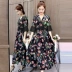 Shen Yidu Spring / Summer 2021 new plus size phụ nữ thời trang mùa hè ngắn tay in váy dài 8011 - Váy dài