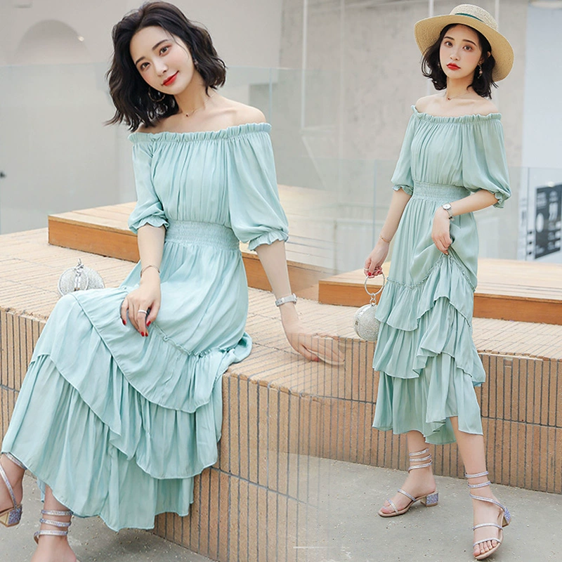 Shen Yidu mùa hè năm 2021 mới của phụ nữ mùa hè váy dài trung niên ngắn tay thời trang váy váy 9825 - Váy dài