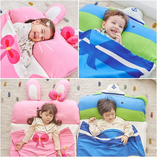 Двусторонний спальный мешок, двусторонная подушка на четыре сезона для детского сада, одеяло, Южная Корея, свободное движение для ног