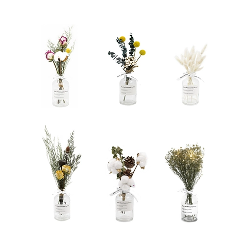 Nordic Ins сушеные цветочные бутылки Вечные цветочные муминовые листеры Yugali Вставьте цветы маленькие свежие украшения домашние украшения