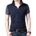 2018 new solid color nam ngắn tay T-Shirt nam đáy áo Hàn Quốc phiên bản của tự trồng bông ve áo polo áo sơ mi nam kích thước lớn áo thun nam polo Polo