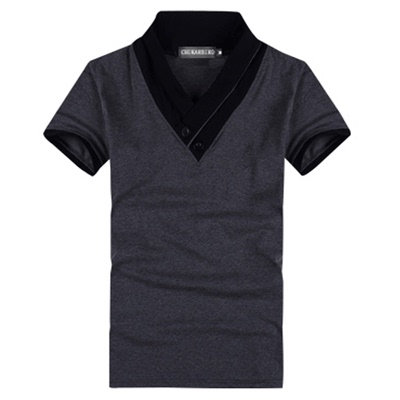 Mùa hè nam ngắn tay t-shirt nam cotton hit màu V-Cổ nửa tay quần áo cộng với phân bón XL casual t-shirt triều Cực lớn