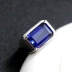 Nhẫn nam bằng bạc dát tanzanite sapphire thủy triều nam hình chữ nhật màu kho báu cá tính độc đoán nam mở nhẫn điều chỉnh - Nhẫn nhan kim tien Nhẫn