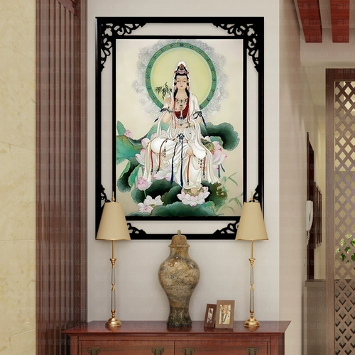 2023 Крестная вышивка новая линейная вышивка гостиная Гуанейн Бодхисаттва Бодхисаттва берет лотос Гуаньян и дает сыну благословению вода Будда статуя Будда