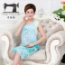 Mùa hè không tay quần short tinh khiết bông lụa đồ ngủ mùa hè phần mỏng dì cotton nhân tạo dịch vụ nhà phù hợp với hai mảnh