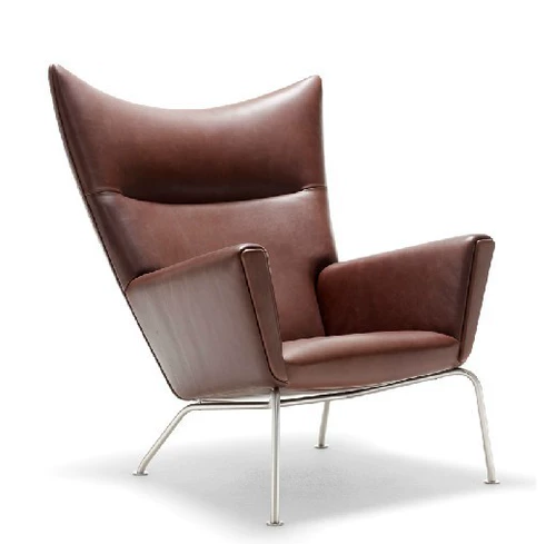 Крылья северная мода мода сплошной диван -стул Сист кафе Coffee L -Itted Croage Wing Стул Новый