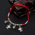 Gốc phong cách dân tộc đồ trang sức nhỏ trang sức năm nay nữ sợi dây màu đỏ dệt tay DIY red hạt vòng chân