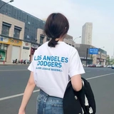 Женская рубашка LA Dodgers с короткими рукавами, новинка 2019 года, модная свободная корейская версия, универсальная студенческая рубашка NYT в стиле Харадзюку, пара мужских рубашек
