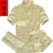 Của nam giới Tang phù hợp với ngắn tay phù hợp với trung niên ông nội ăn mặc mùa hè phong cách Trung Quốc gió quốc gia cha Han quần áo