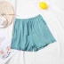 Mùa hè mới cô gái pyjama quần short cotton mùa hè mỏng xù lông nhà quần thường màu rắn quần - Quần tây