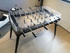 Стол для настольного футбола 酒吧样板房娱乐室创意灰黑色玻璃足球桌桌上足球台足球机