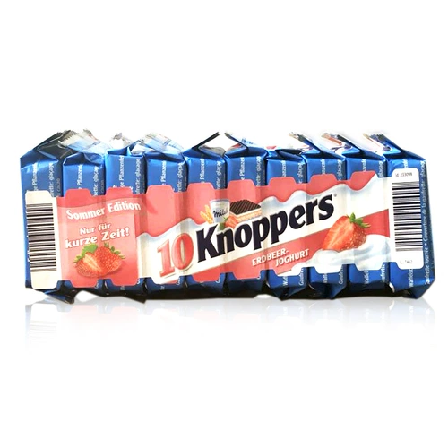 Немецкий импортный закусок Knoppers Milk jawelrind шоколадное печенье 250 г/10 мешков из пяти слоев бутербродов