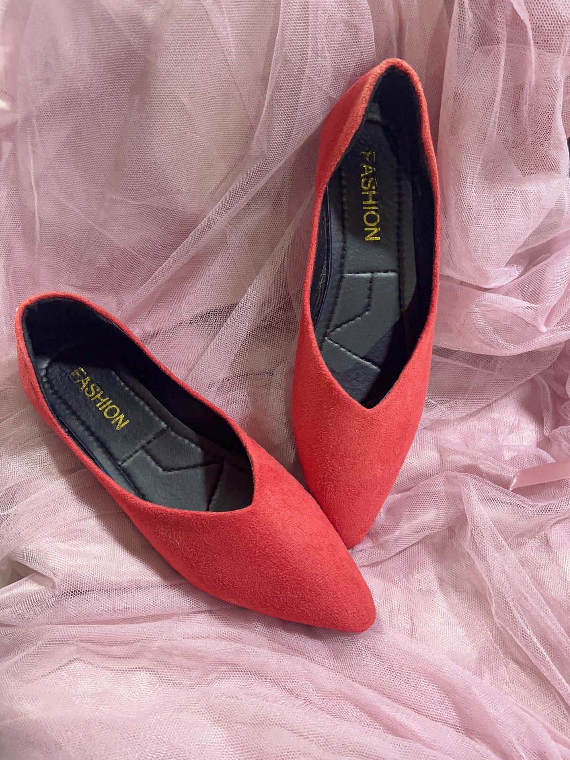 plus size V-toe pointed flat shoes