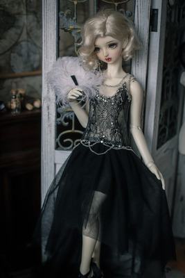 taobao agent [Yuyu sauce] BJD/SD 3 points/4 points of black lace beaded gauze skirt *small wish *-only display