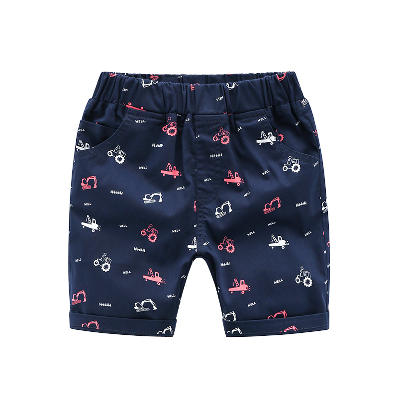 Summer 18A Pants Kz2726 NavyBoy shorts 2021 summer new pattern Children's wear baby pure cotton Capris children leisure time shorts Wear out tide