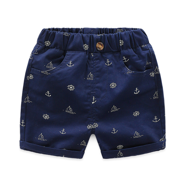 Summer 18E Woven Shorts Kz113 NavyBoy shorts 2021 summer new pattern Children's wear baby pure cotton Capris children leisure time shorts Wear out tide
