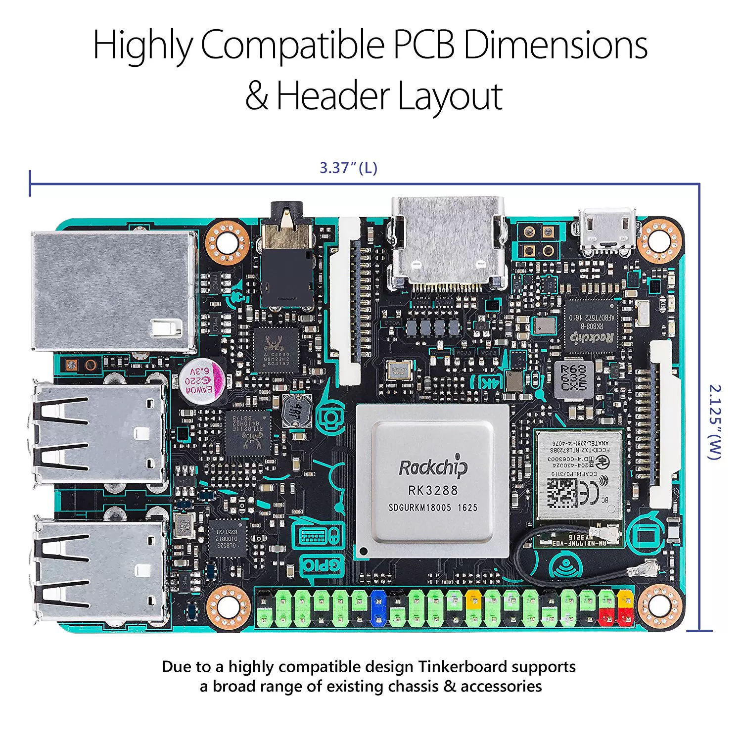 Asus новый ASUS SBC TINKER платформа станция RK328818ГГц четырехъядерный CPU MLI-T764