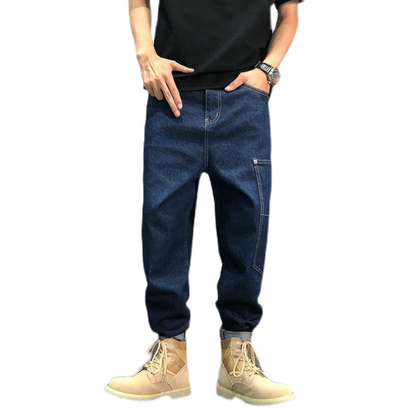 Hong Kong high-end trendy brand loose wide-leg Japanese dad workwear jeans for men, 9/10 spring/summer casual Harem pants Item Picture