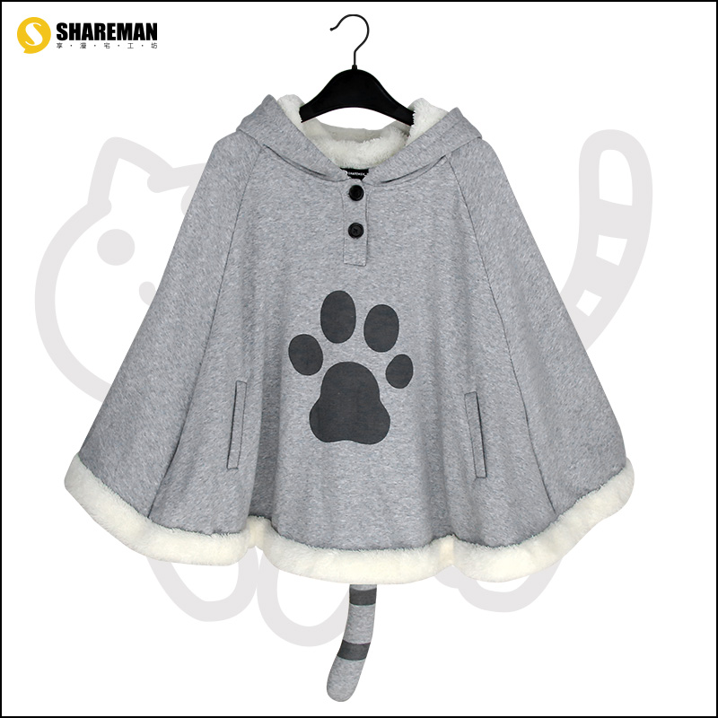 Sweater NEW Anime Neko Atsume Cute Cat Backyard Kawaii Warm Cotton