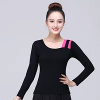 Одиночный топ черный+розовый красные длинные рукава