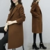 Len áo khoác nữ phần dài 2017 mùa thu và mùa đông phụ nữ mới của Hàn Quốc phiên bản của kích thước lớn dày caramel màu áo len