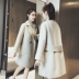 Chống mùa giải phóng mặt bằng 2018 mới của Hàn Quốc phiên bản của áo khoác của phụ nữ dài smog áo len màu xanh lỏng áo khoác mỏng áo cardigan nữ Trung bình và dài Coat