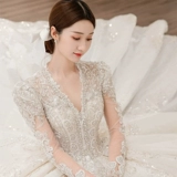 Расширенное свадебное платье, подходит для подростков, премиум класс, длинный рукав, большой размер