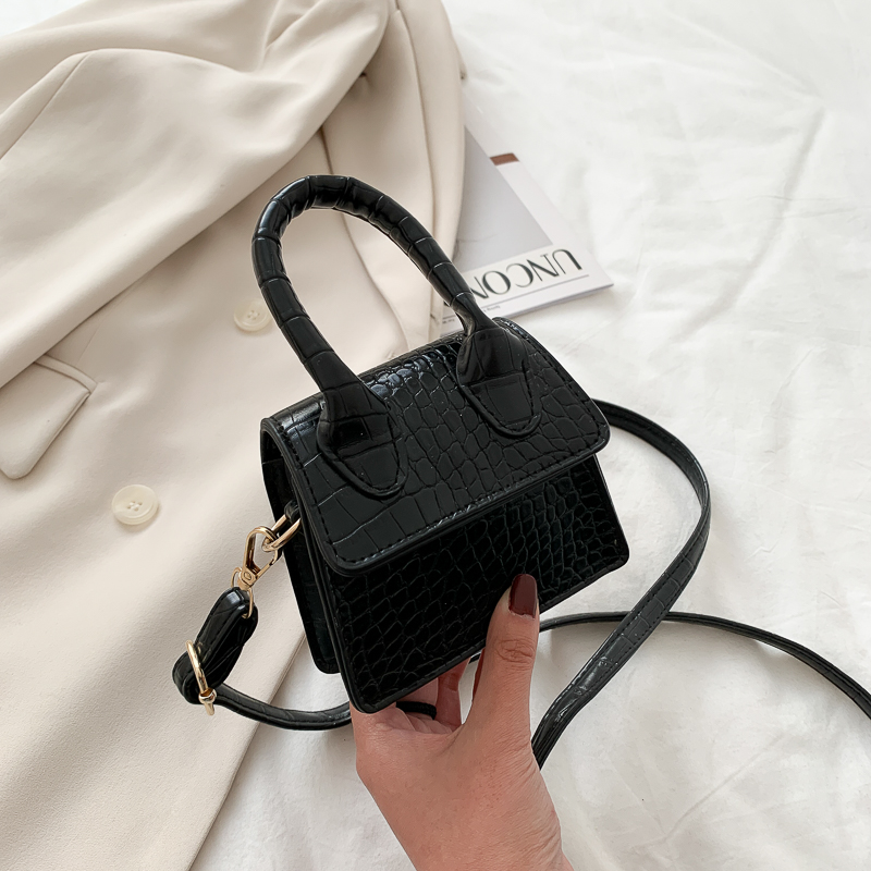 BlackMini Lipstick Small bag female 2020 popular new pattern summer Versatile Superfire Inclined shoulder bag fashion One shoulder Small square bag