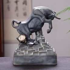 Пузырь бутылки 陶瓷酒瓶收藏9688酒柜展示新款仿青铜旺市牛三斤精美酒瓶高29