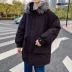 Áo khoác bông cổ lông lớn của nam giới thương hiệu trong phong cách Hong Kong lỏng lẻo Phiên bản Hàn Quốc xu hướng áo khoác dày mùa đông xuống áo khoác bông Áo khoác
