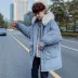 Áo khoác bông cổ lông lớn của nam giới thương hiệu trong phong cách Hong Kong lỏng lẻo Phiên bản Hàn Quốc xu hướng áo khoác dày mùa đông xuống áo khoác bông