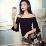 2108 Hàn Quốc phiên bản mới sexy hoang dã cá tính cẩn thận máy từ cổ áo mở cắt mỏng mỏng ngắn tay bông t- shirt nữ áo phông cao cấp