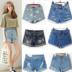 Nhà máy sản xuất trực tiếp bán buôn chợ đêm gian hàng cung cấp mùa hè mới phụ nữ quần short denim phụ nữ quần jean rộng chân quần quần jean ngố ống rộng Quần jean