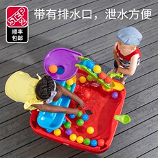 Многофункциональные детские игрушки, Игровые столы 美国step2儿童多功能轨道车玩具益智游戏桌汽车模滑球塔水桌球池