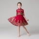 Công chúa váy cô gái đỏ Trung Quốc cô gái nhỏ hoa cô gái chủ nhà váy trẻ em biểu diễn trang phục biểu diễn mùa thu - Váy trẻ em