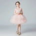 Trẻ em váy công chúa váy cô gái phồng sợi sinh nhật cô gái catwalk phong cách phương tây hoa cô gái piano trang phục màu hồng - Váy trẻ em Váy trẻ em