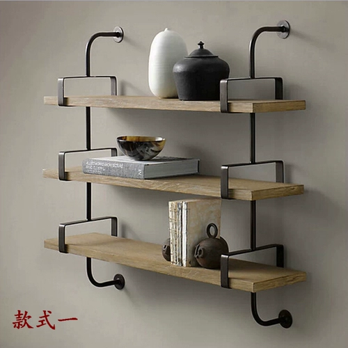 Сплошная деревянная стена висящая стена на стене, маленькая книжная полка творческая перегородка слой слой стены настенный шкаф Железный Арт