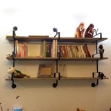 Сплошная деревянная стена висящая стена на стене, маленькая книжная полка творческая перегородка слой слой стены настенный шкаф Железный Арт