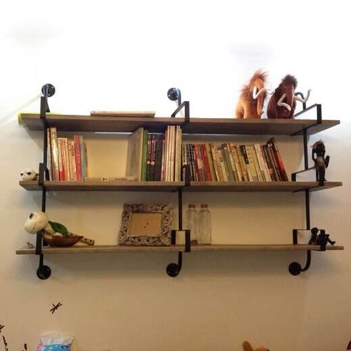 Сплошная деревянная стена висящая стена на стене, маленькая книжная полка творческая перегородка слой слой стены настенный шкаф Железный Арт