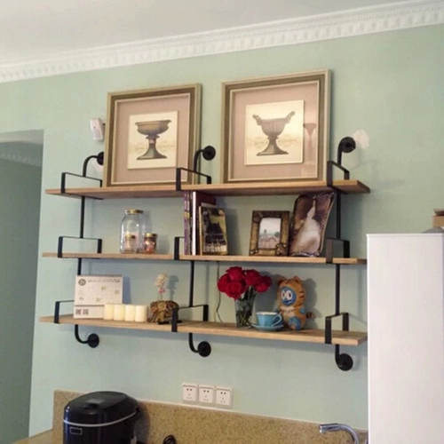 Сплошная деревянная стена висящая стена на стене, маленькая книжная полка творческая перегородка слой слой стены настенный шкаф Железный Арт