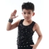 Nam trang phục sân khấu ca sĩ chủ trẻ em trang phục điệp khúc đen sequined vest T-Shirt boy trang phục Trang phục